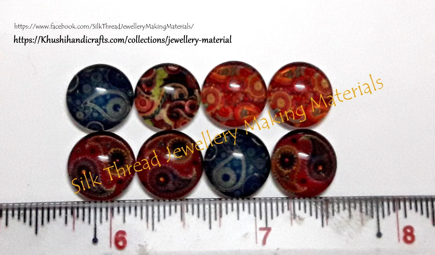 12mm Mehendi Design cabochon Combos