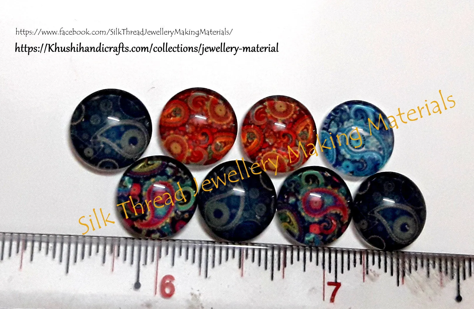 12mm Mehendi Design cabochon Combos