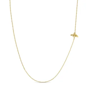 14k Gold Bee Station Necklace