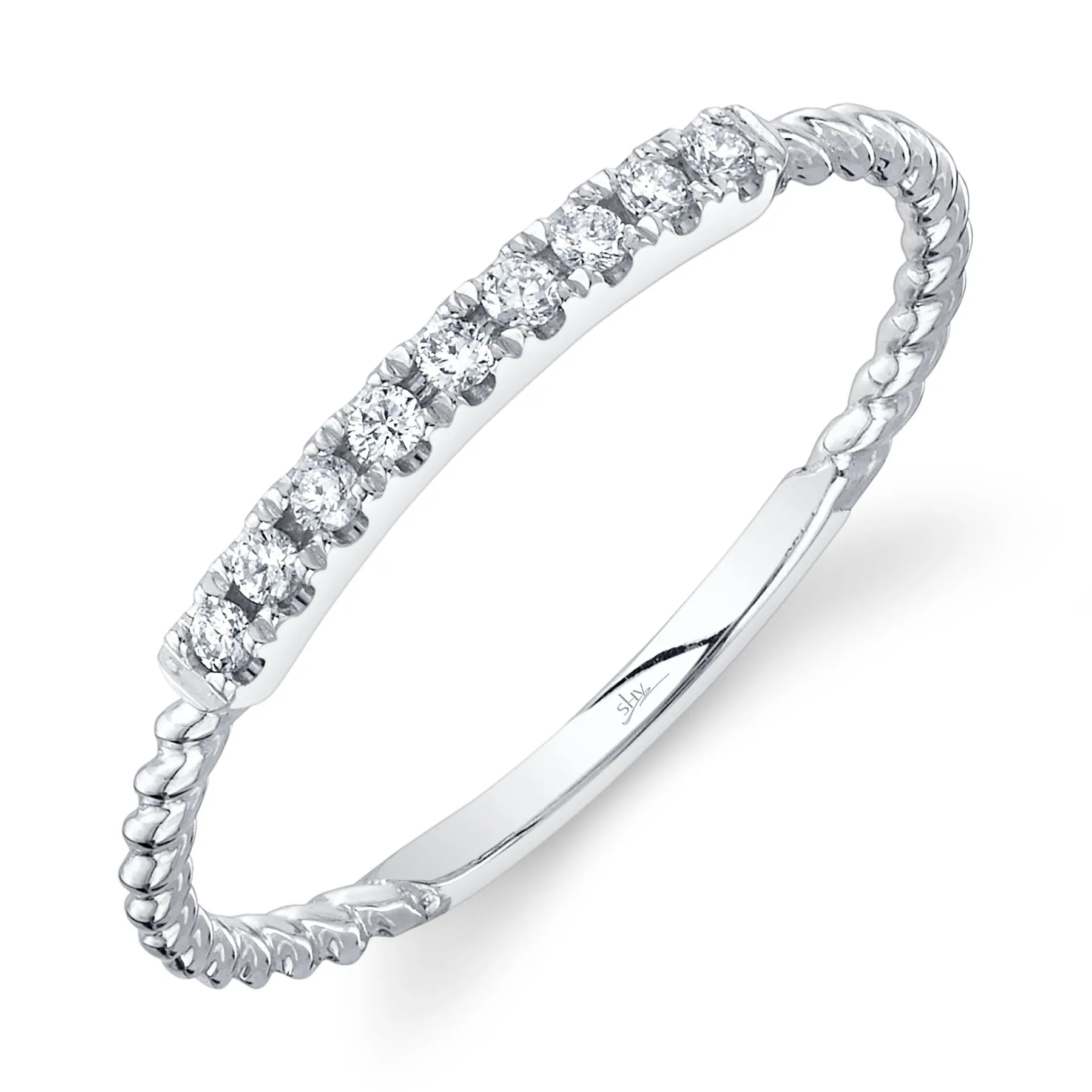 14K Gold Diamond Twist Wire Band