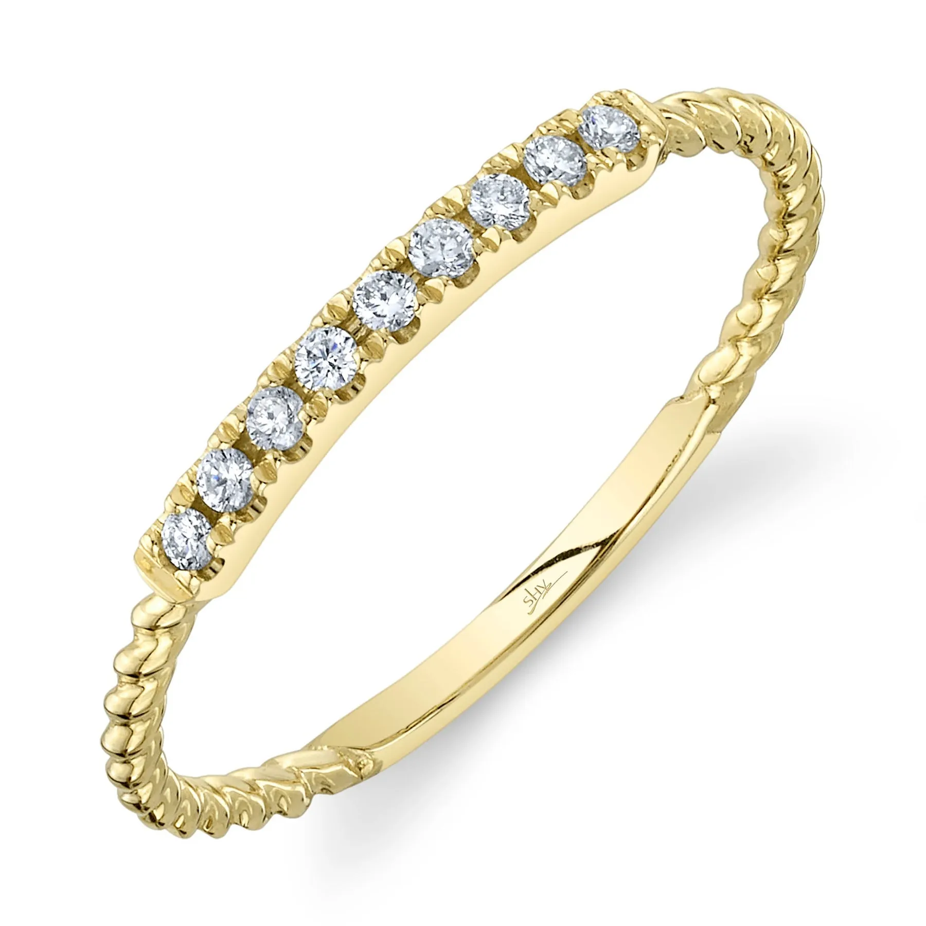 14K Gold Diamond Twist Wire Band