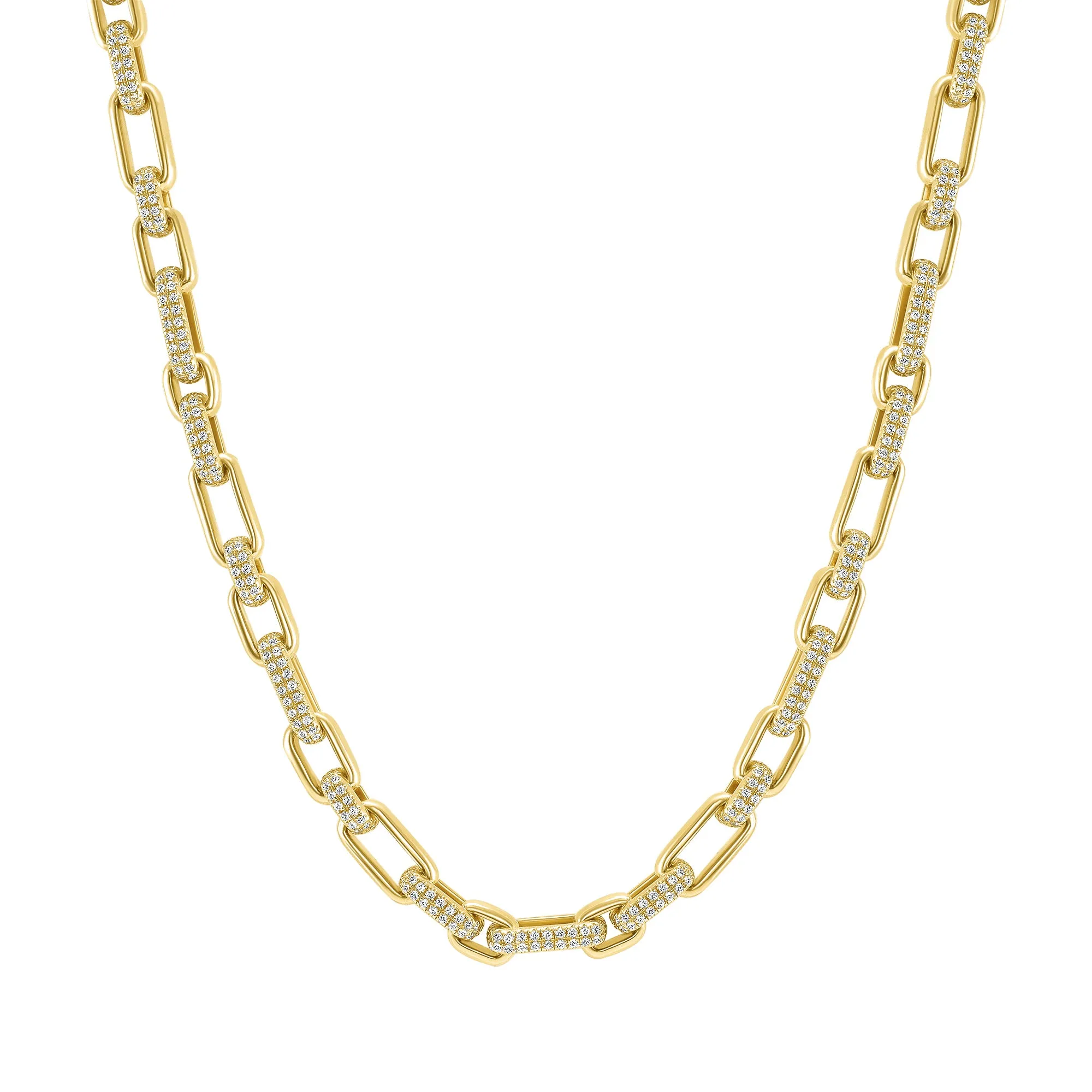 14K Gold Link Diamond Necklace