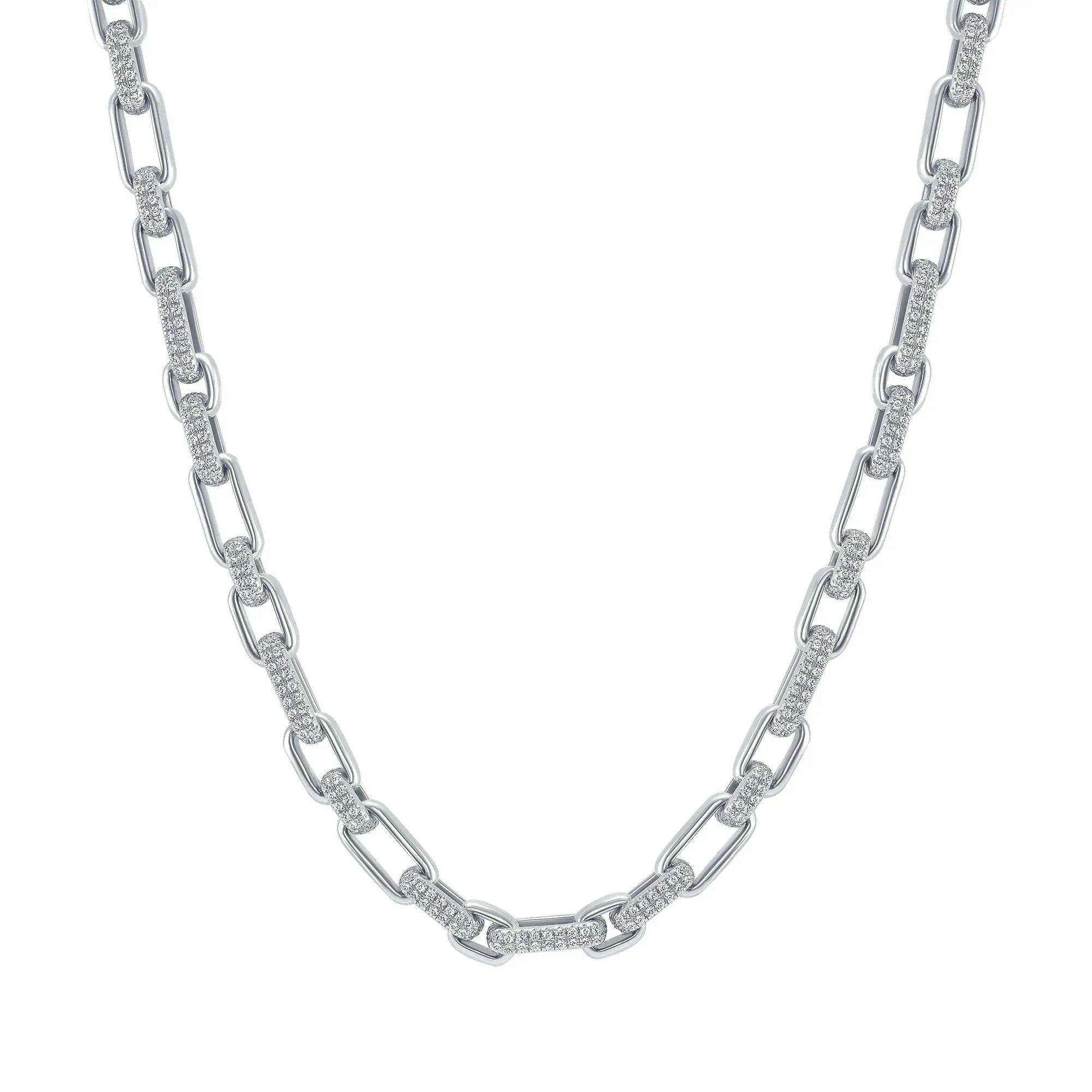 14K Gold Link Diamond Necklace