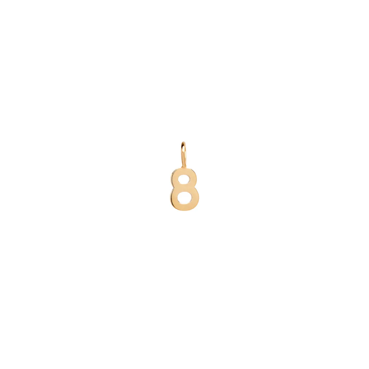 14k Number Charm Pendant