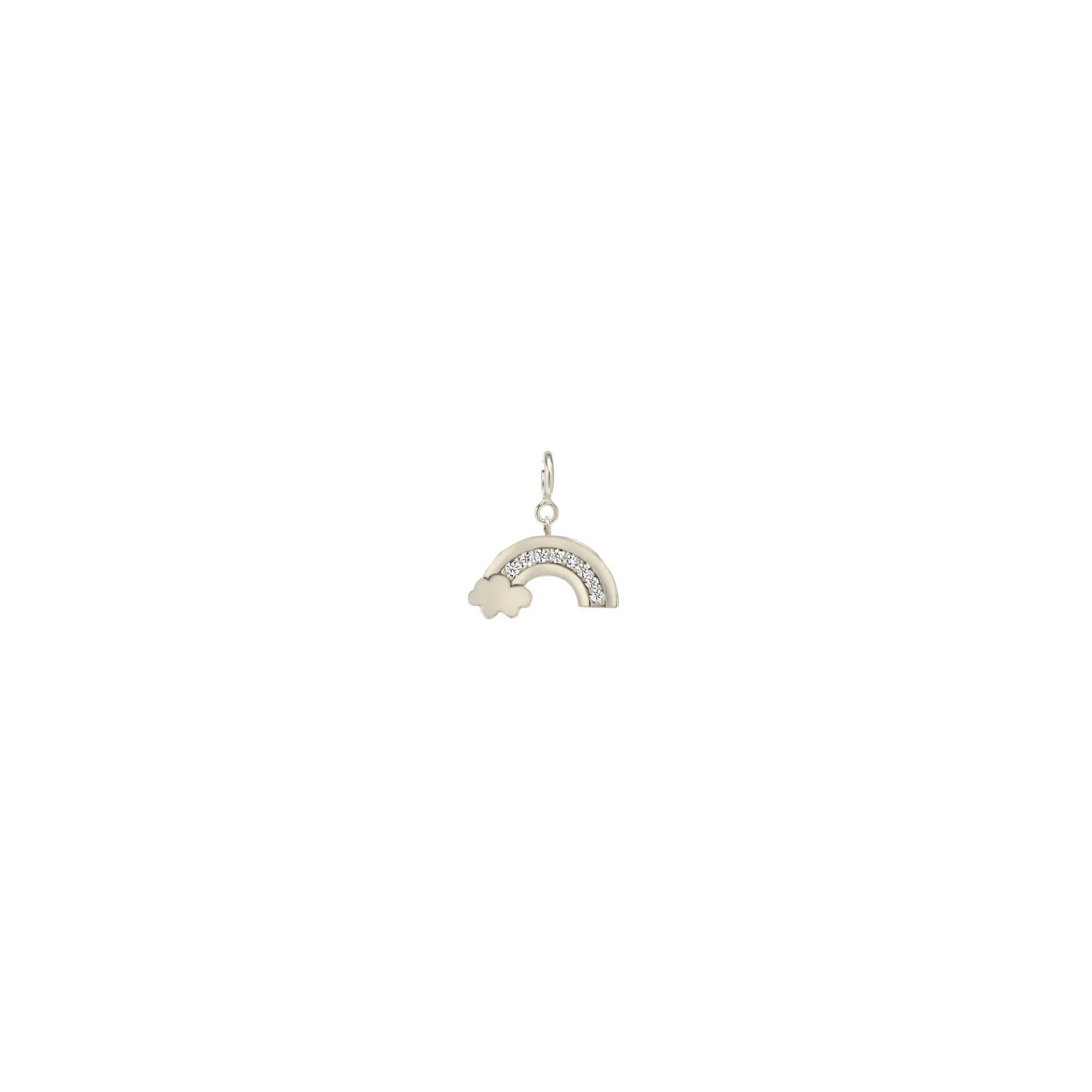 14k Single Midi Bitty Diamond Rainbow Charm