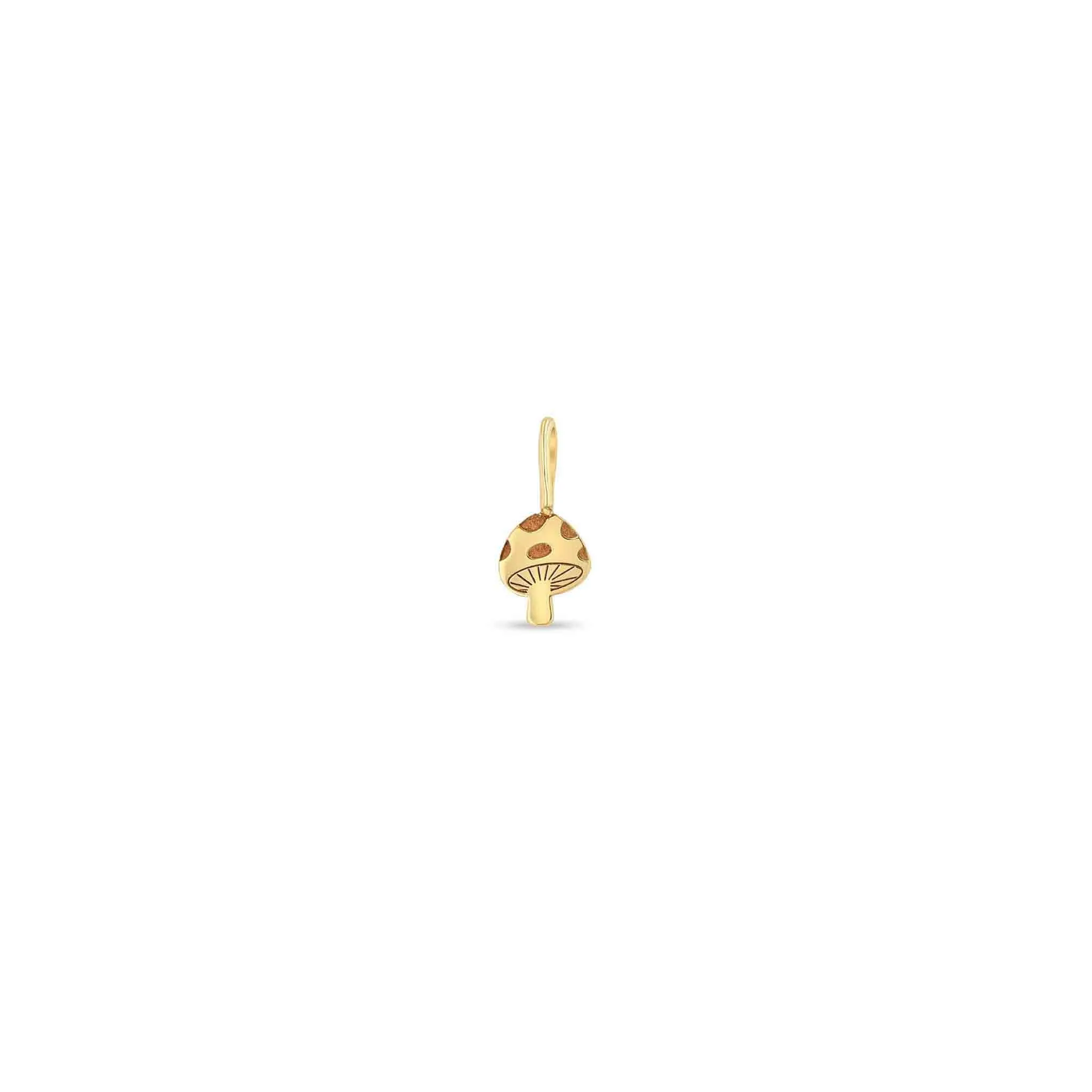 14k Single Midi Bitty Mushroom Charm