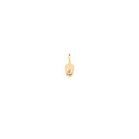 14k Single Midi Bitty Skull Charm with Diamond Eyes