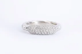 14k White Gold 0.55tcw Diamond Bead Design Ring Size 6 (4.34g.)