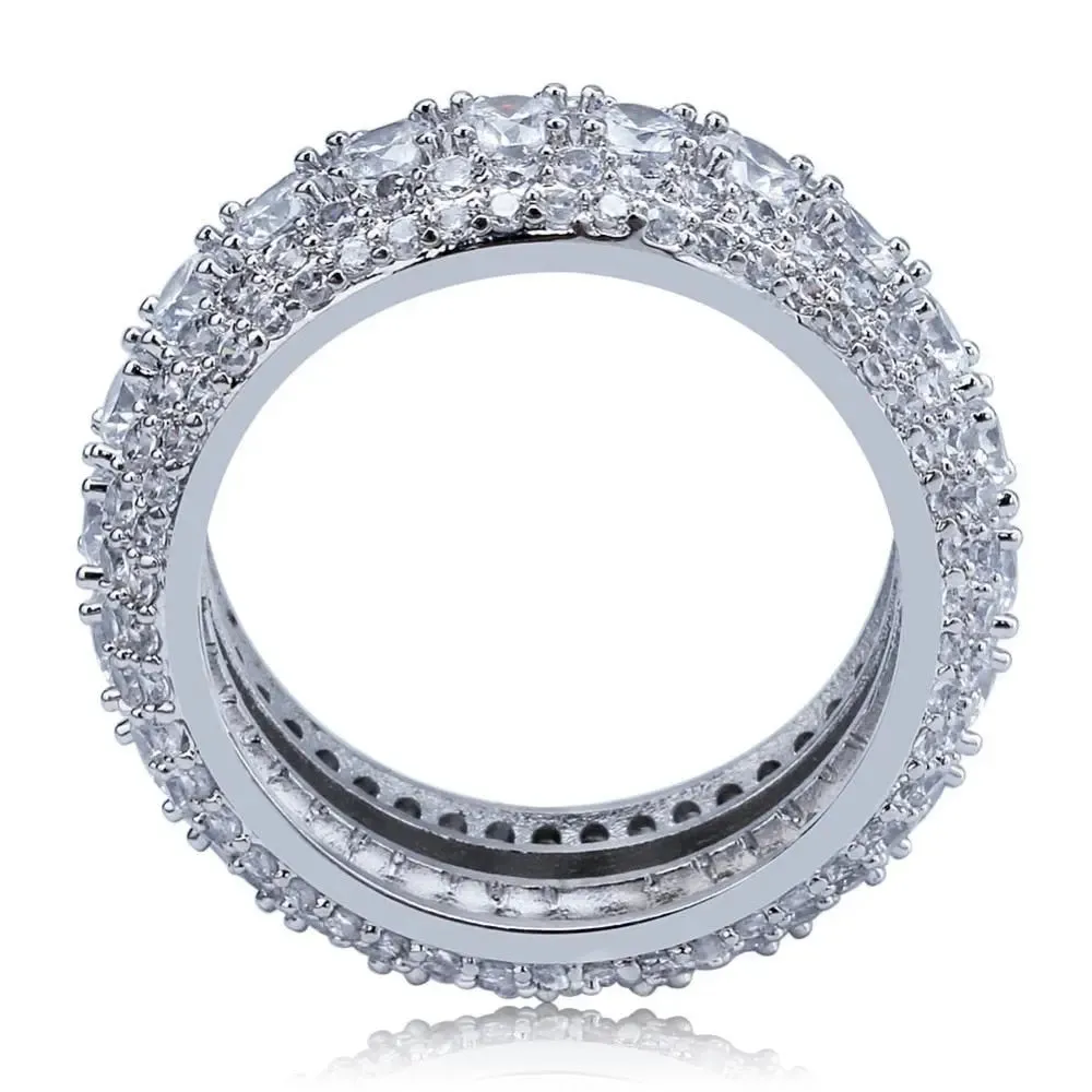 5 Layer Diamond Band Ring in White Gold