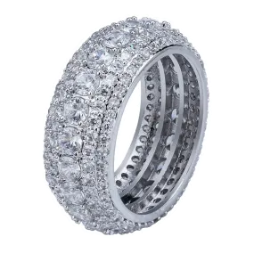 5 Layer Diamond Band Ring in White Gold