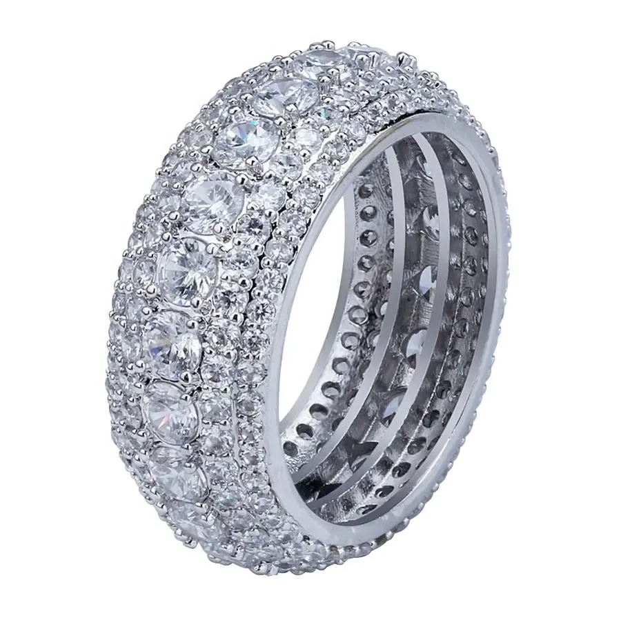 5 Layer Diamond Band Ring in White Gold