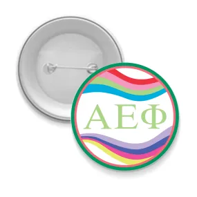 AEPhi - Sorority Button - Retro Wave Design