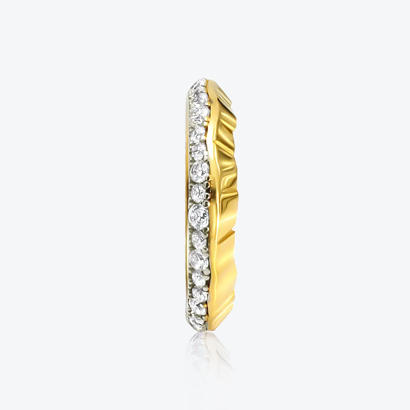 A.Iceberg 18K Gold Ring w. Pave Lab-Grown Diamonds