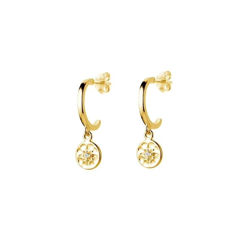 Alicia Star stud hoop earrings Gold