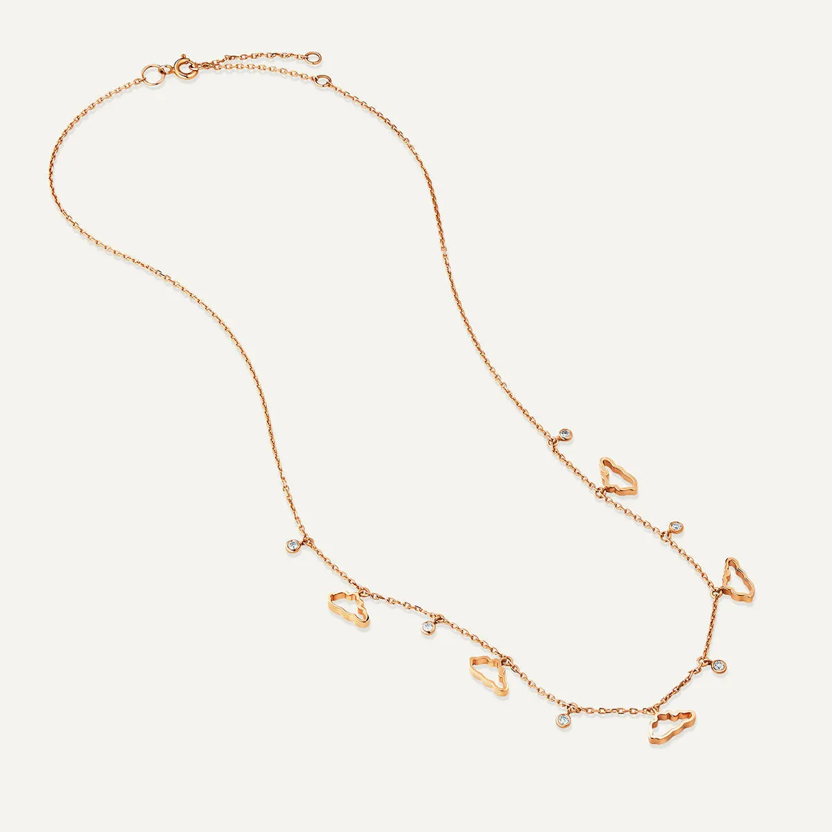 Allusia Love Five 18K Rosegold Necklace w. Diamonds