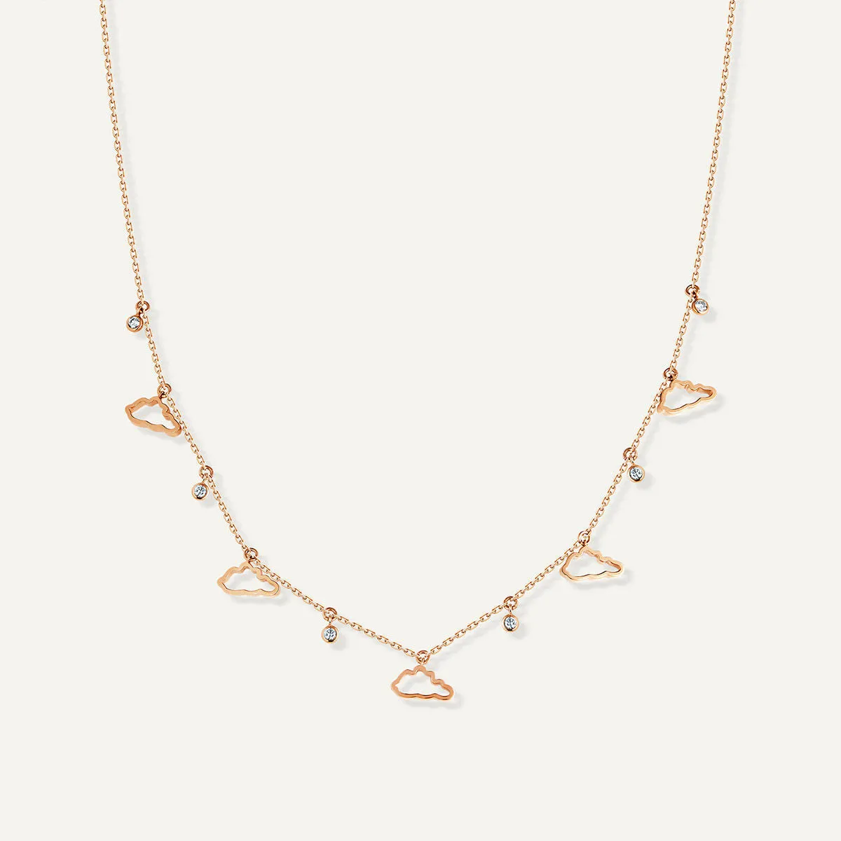 Allusia Love Five 18K Rosegold Necklace w. Diamonds