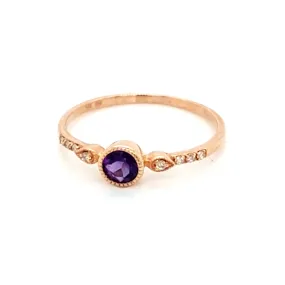 Amethyst and Diamond Ring