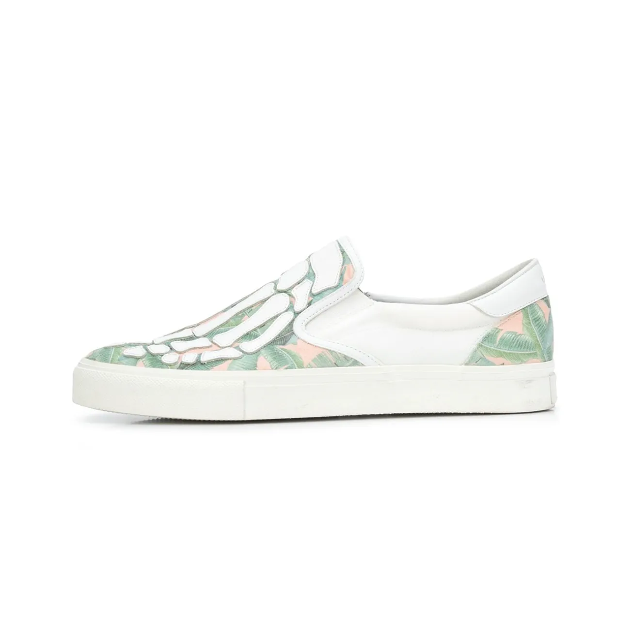 AMIRI BANANA LEAF SKEL TOE SLIP ON - GREEN/ PEACH