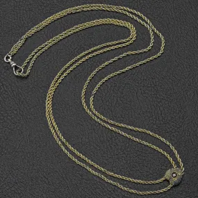 Antique 14K Yellow Gold Sea Pearl Heart Slide Chain Necklace 13.6G 24 Inches