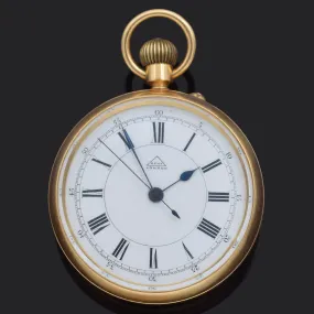 Antique Dent London 18K Yellow Gold Open Face Pocket Watch 41 mm