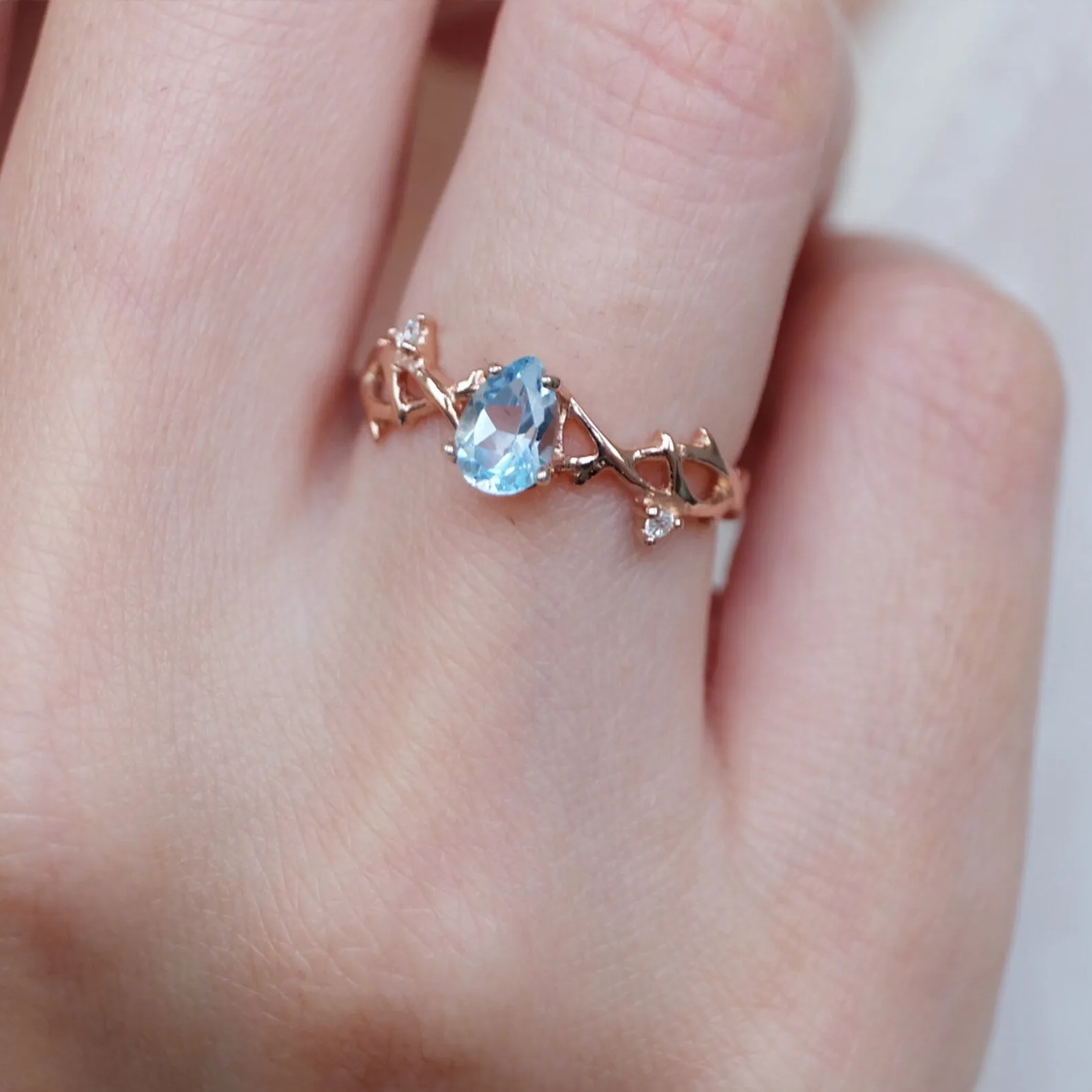 Aquamarine Diamond Ring Lillia