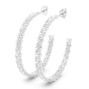 Baguette & Round Brilliant Diamond Hoops