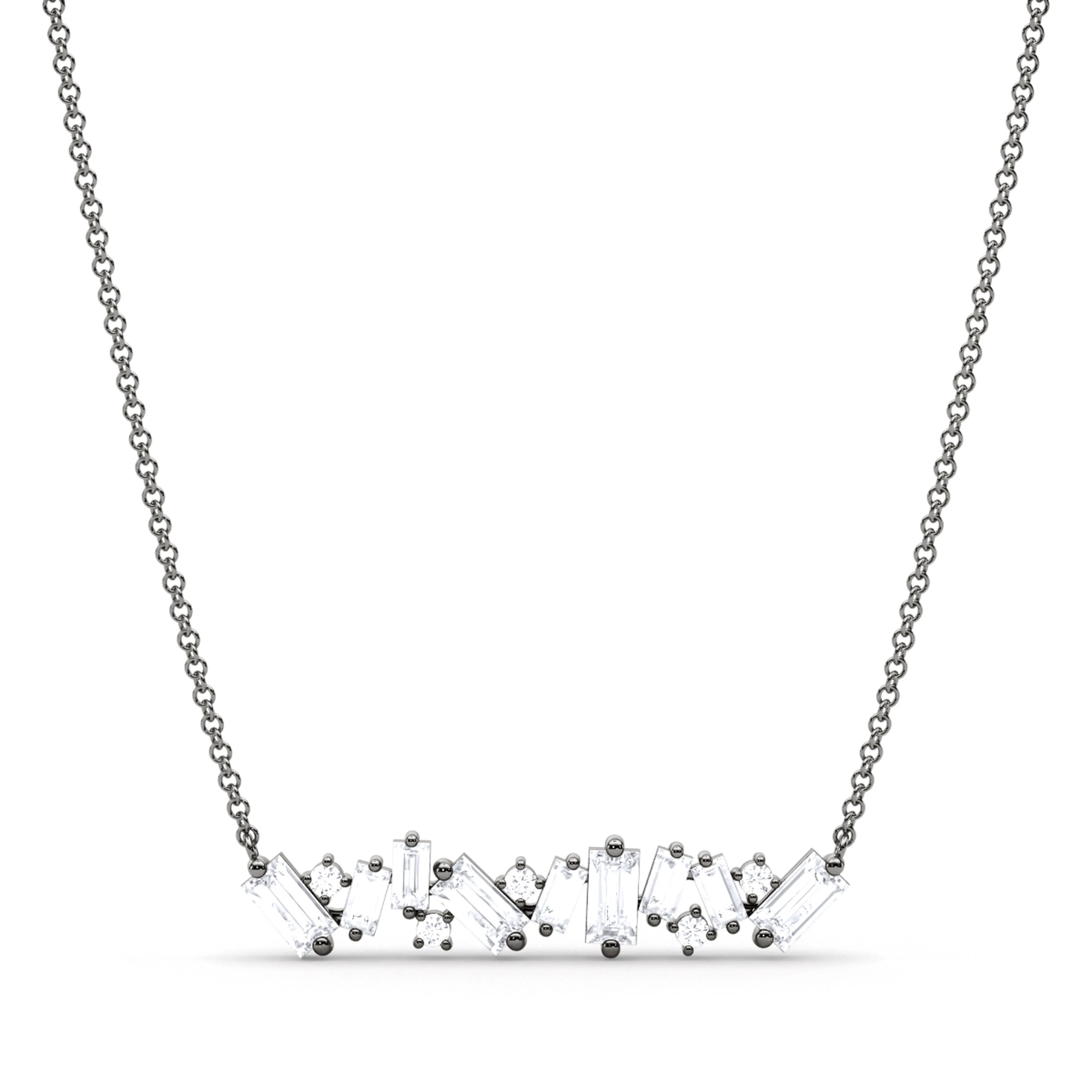 Baguette and Round Diamond Pendant