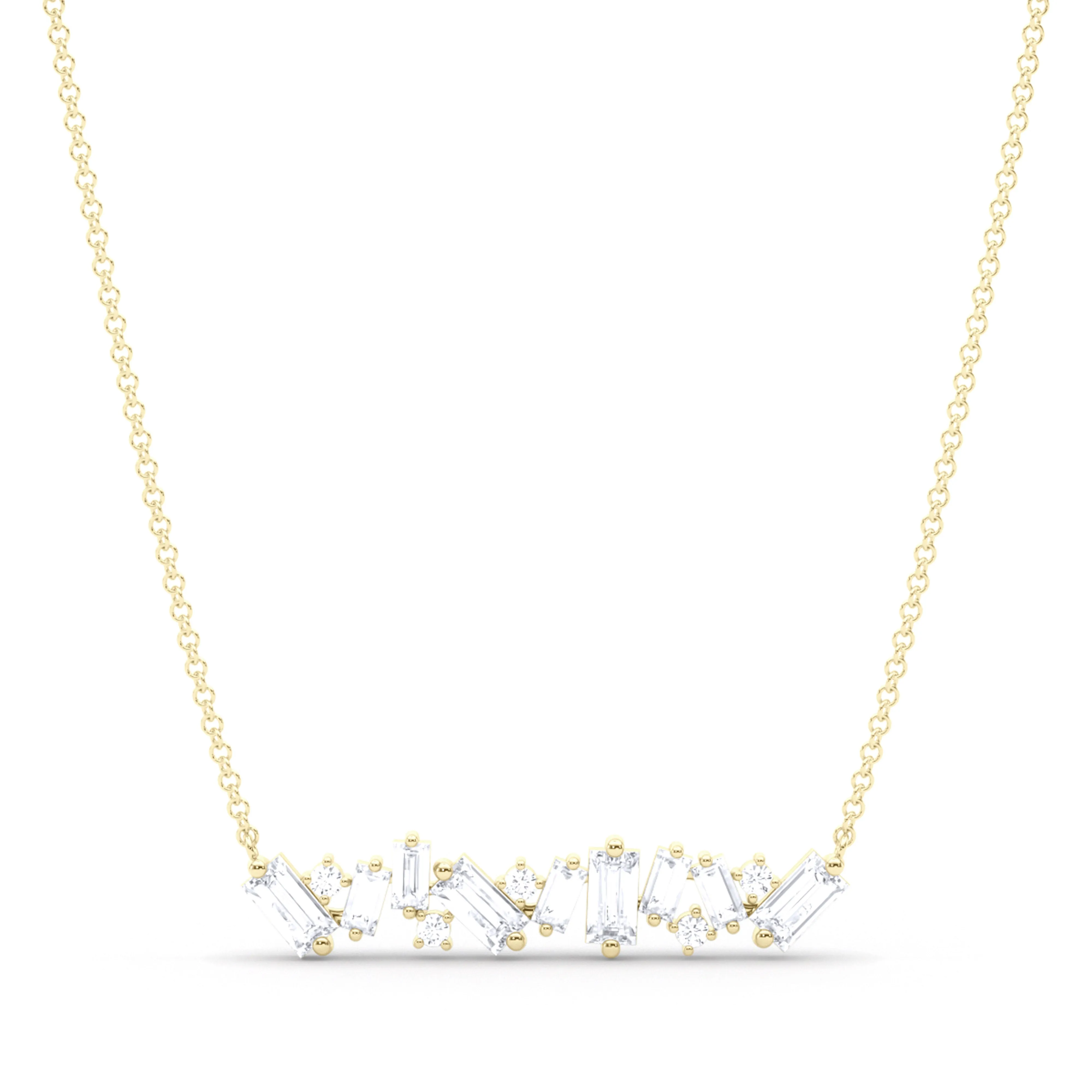 Baguette and Round Diamond Pendant