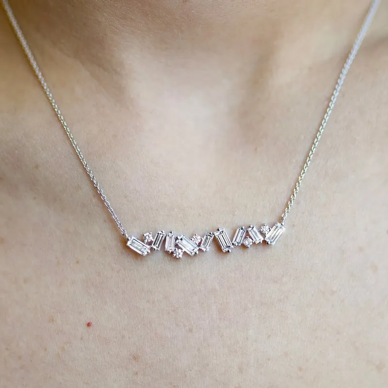 Baguette and Round Diamond Pendant