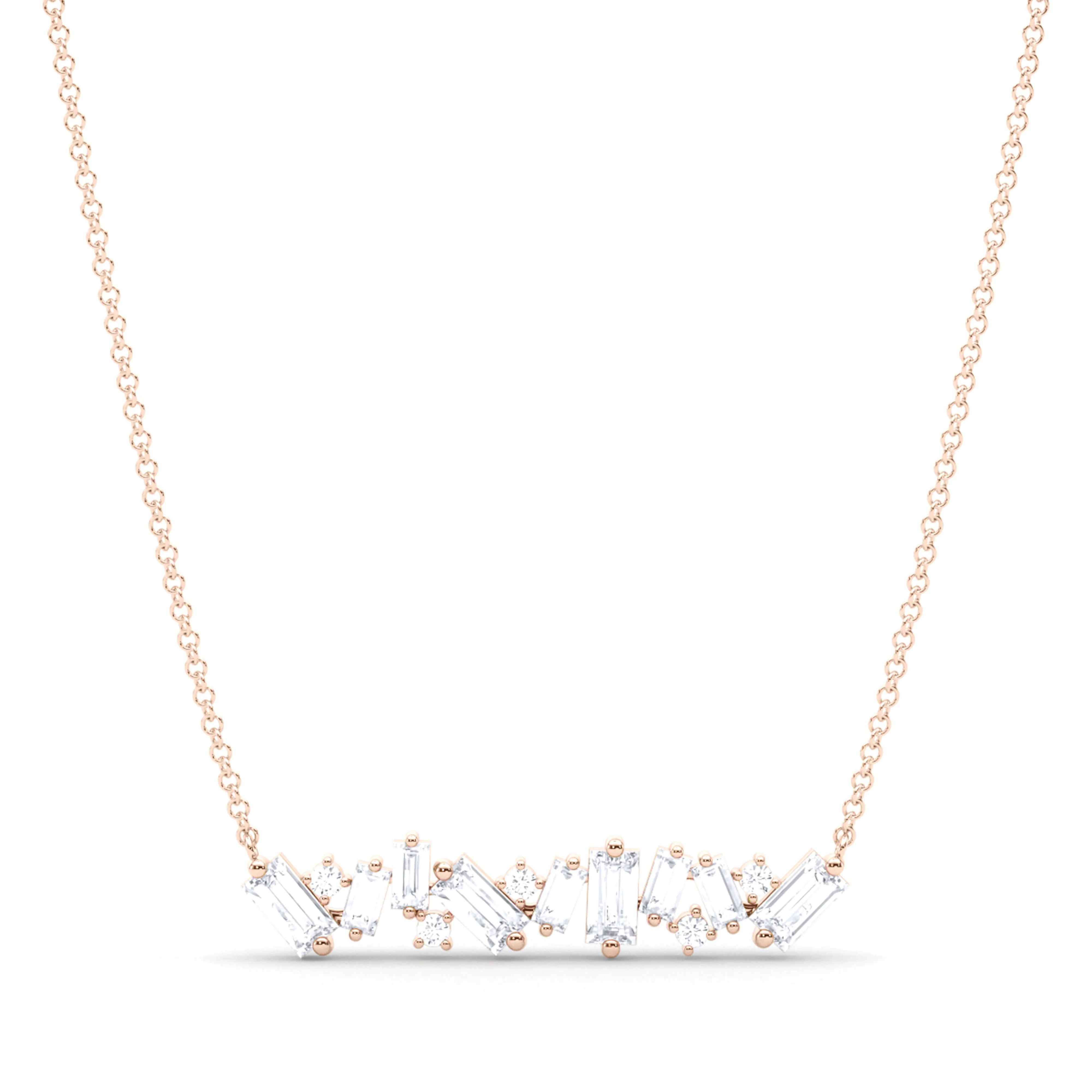 Baguette and Round Diamond Pendant