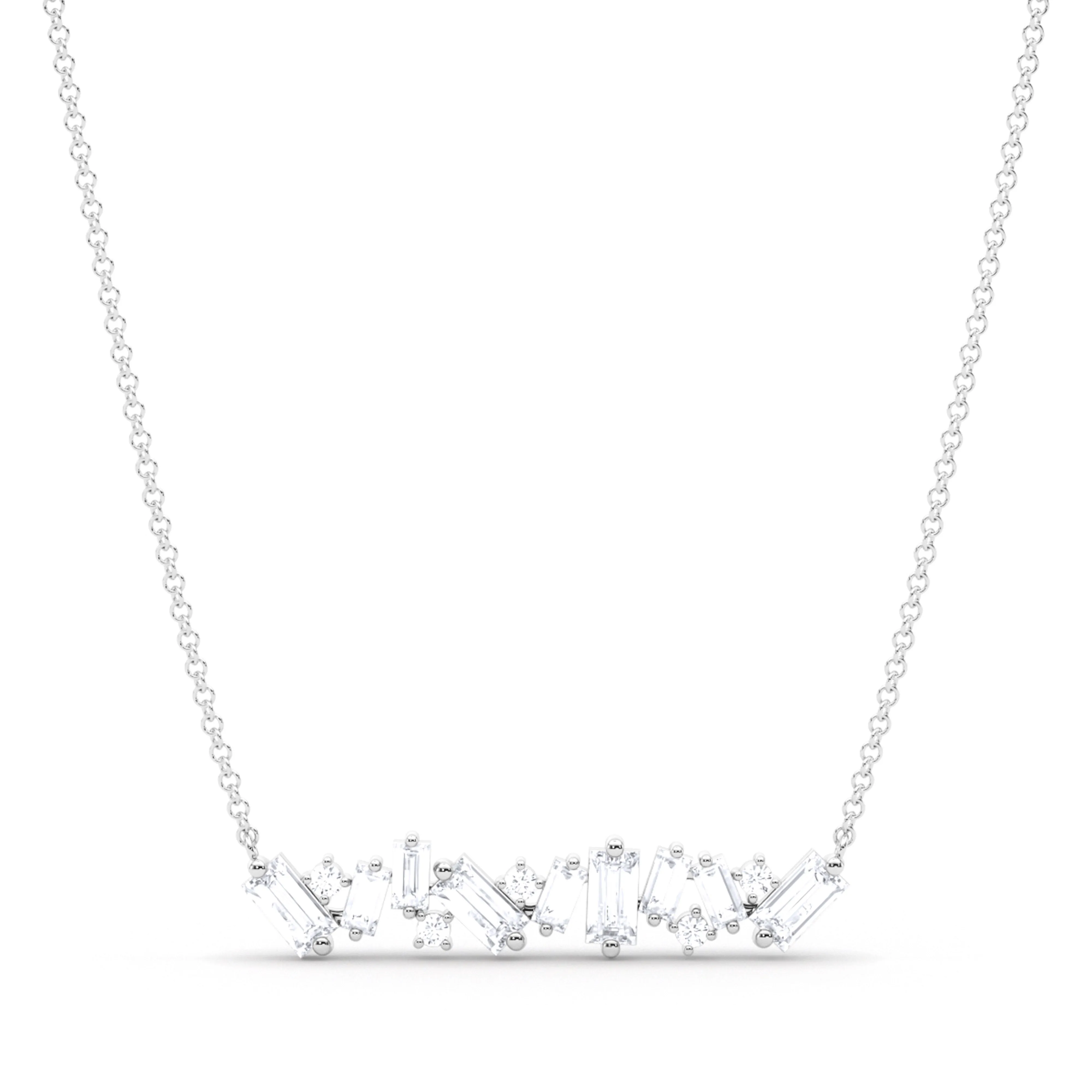 Baguette and Round Diamond Pendant