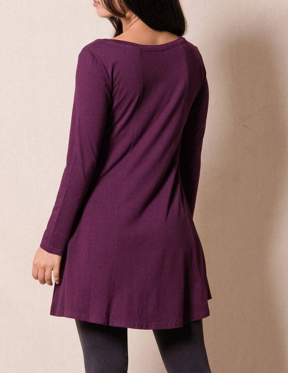 Bamboo/Organic Cotton Tunic Dress - Plum