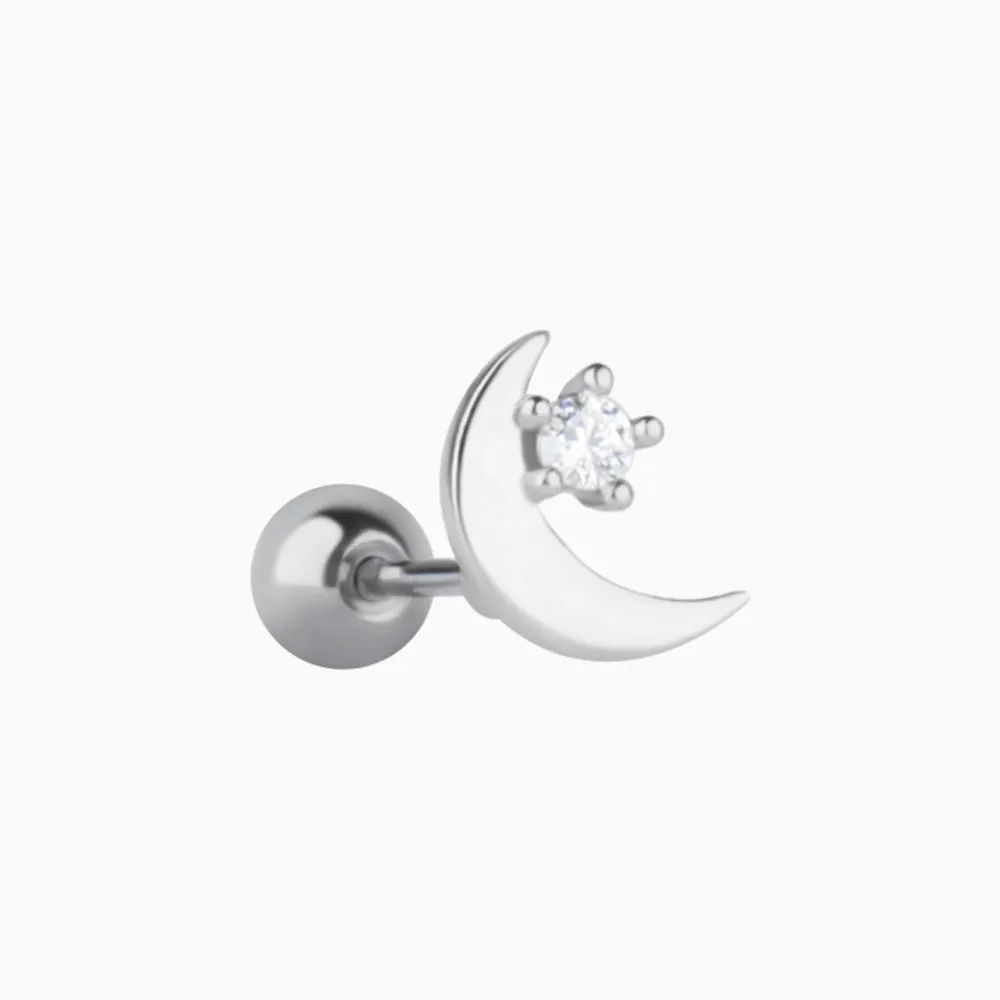 Beautiful Crescent Moon Stud