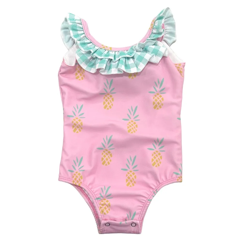 Bow Back Swimsuit - Pink Pineapples