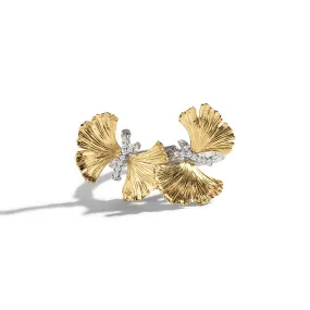 Butterfly Ginkgo Ring with Diamonds