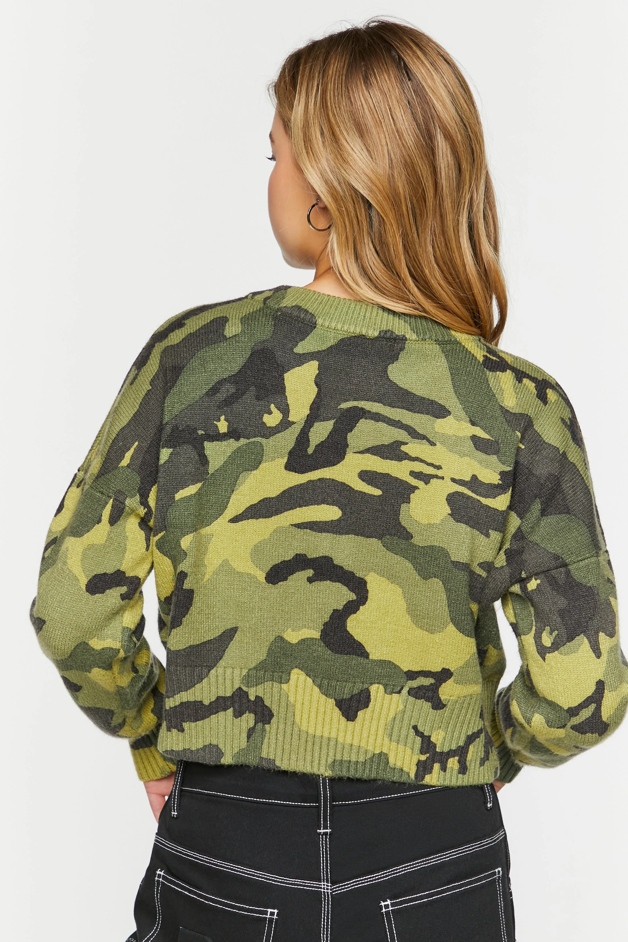 Camo Cropped Sweater