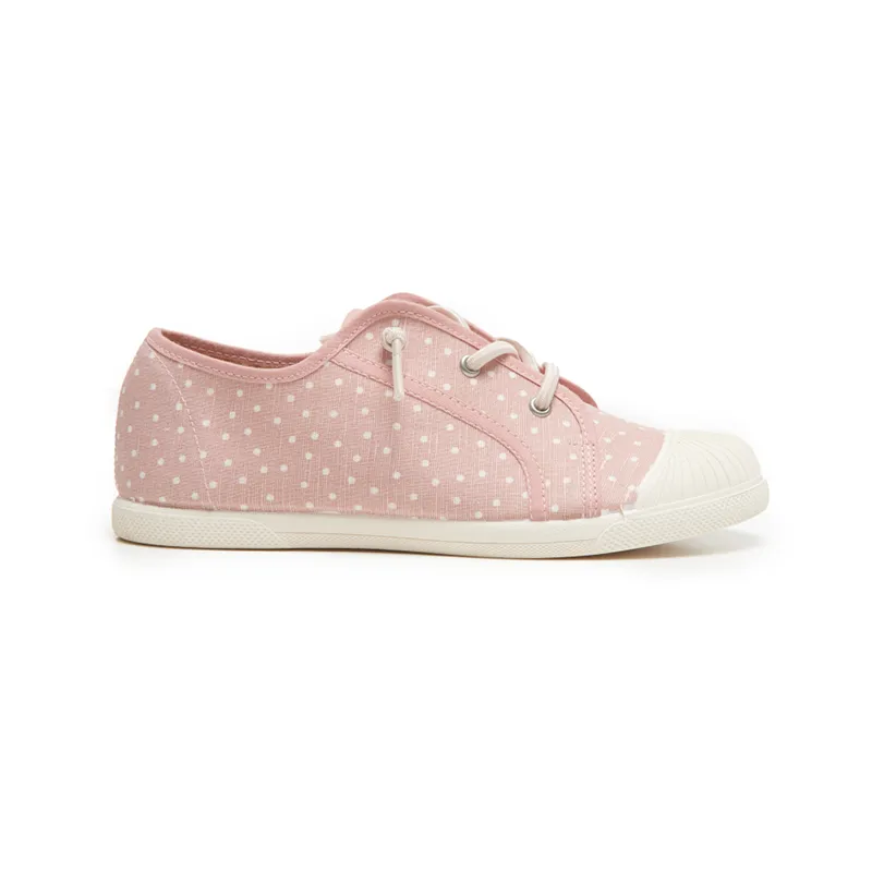 Canvas Sneaker in Pink Dots