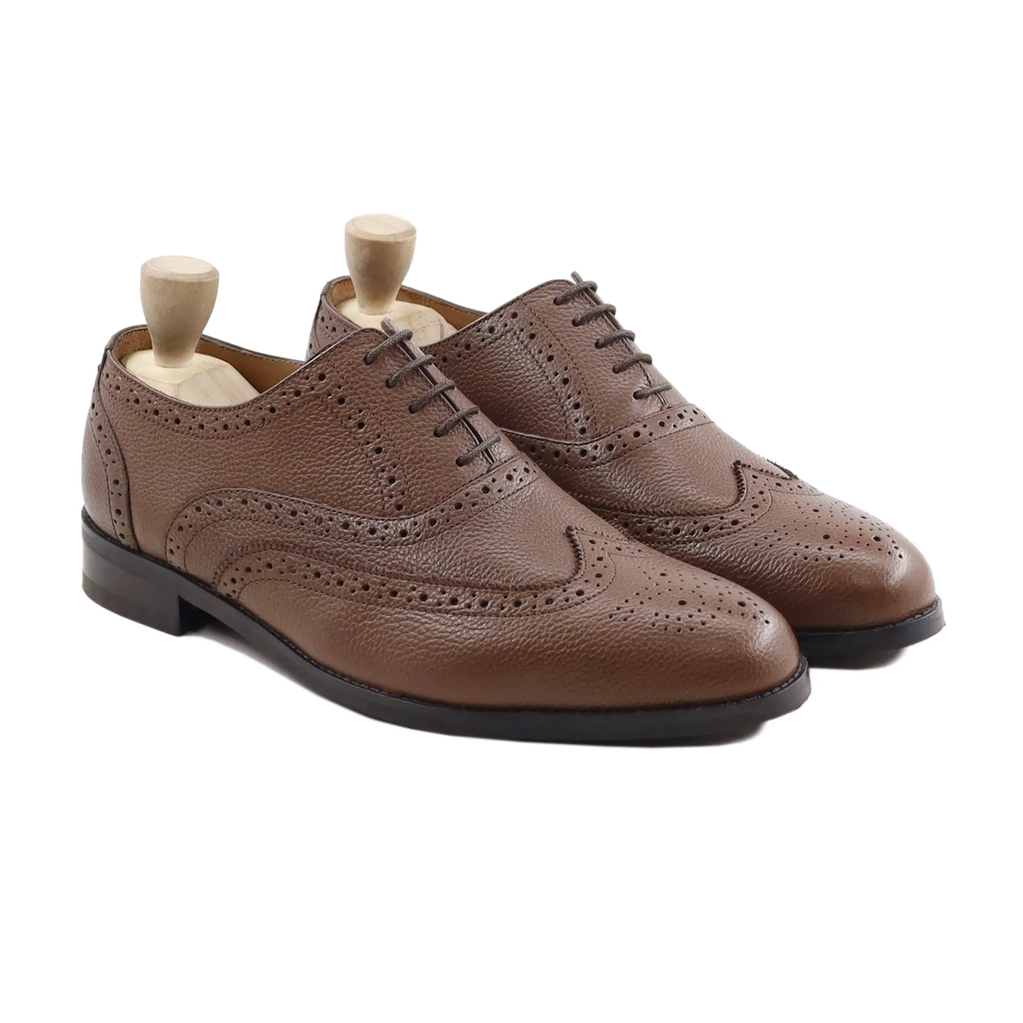 Capellen - Men's Brown Pebble Grain Oxford Shoe