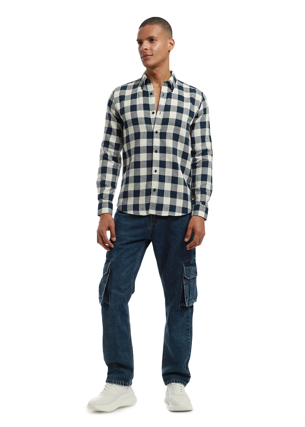 Chess Square Blue Check shirt