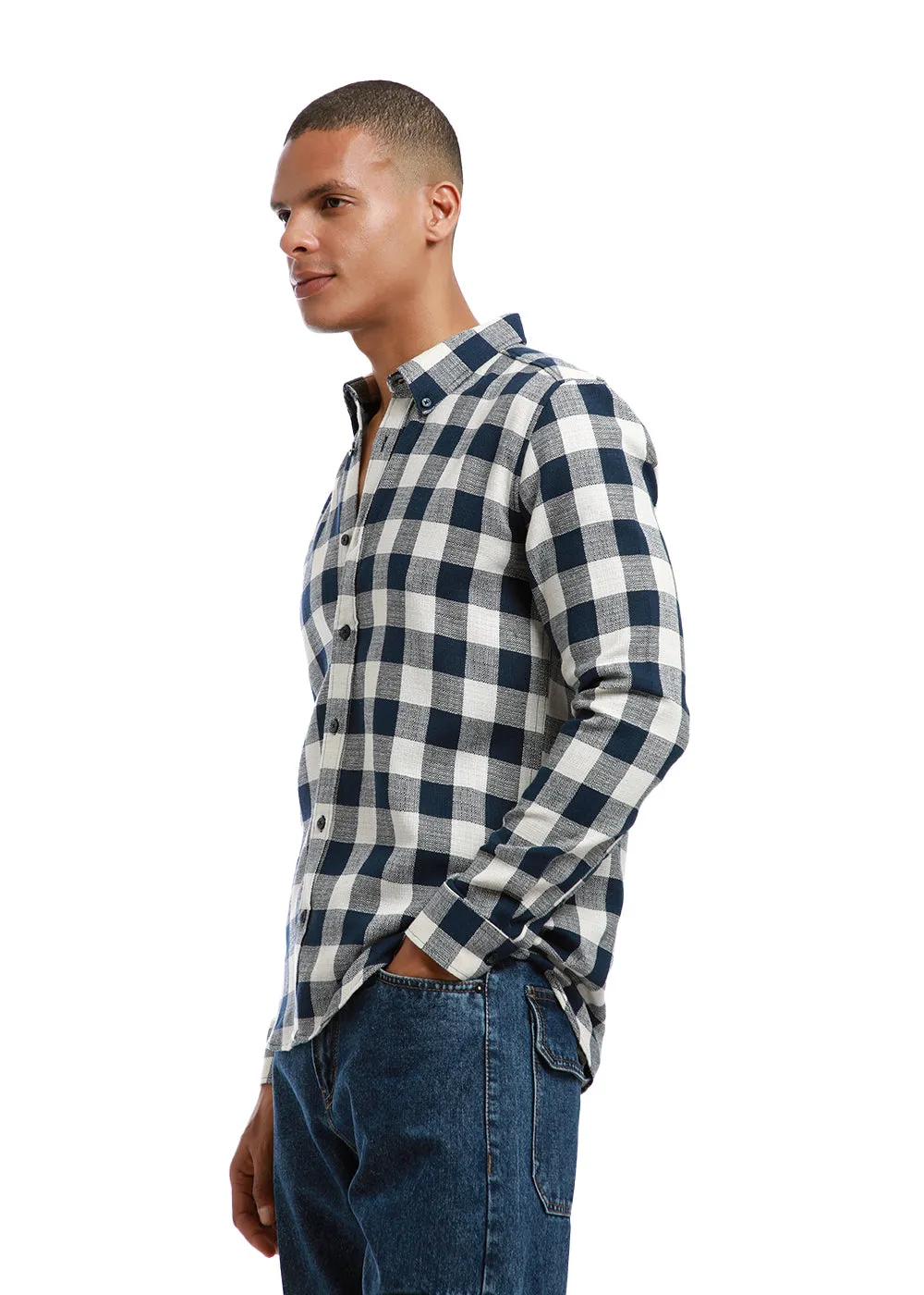 Chess Square Blue Check shirt