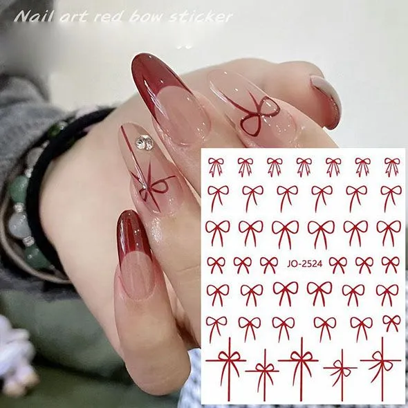 Cute Bow Nail Decal Art Stickers