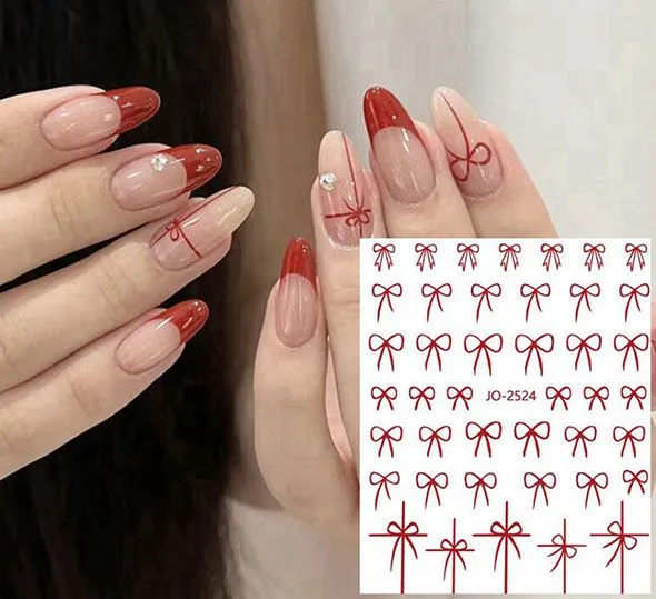 Cute Bow Nail Decal Art Stickers