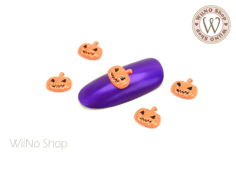 Cute Pumpkin Nail Metal Charm - 2 pcs