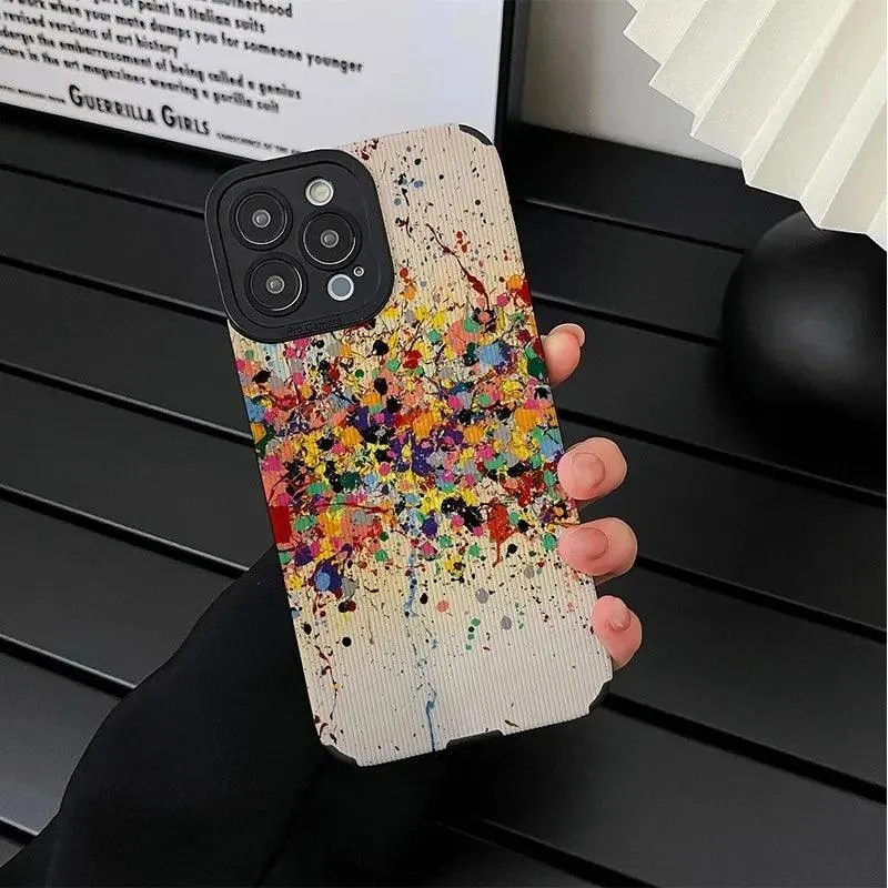 Cute Watercolor Ink Splash Arts Phone Case for iPhone 7, 8, X, XR, XS Max, 11, 12, 13, 14, 15, Pro Max, Mini 12, 13, 14, 15 Plus