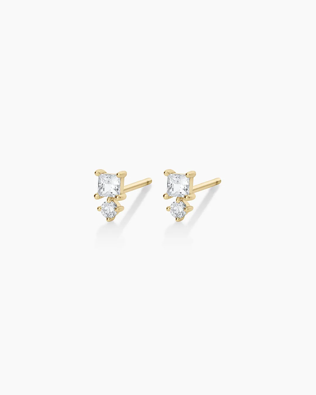 Diamond and White Sapphire Studs