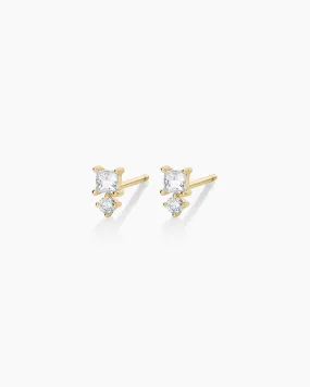 Diamond and White Sapphire Studs