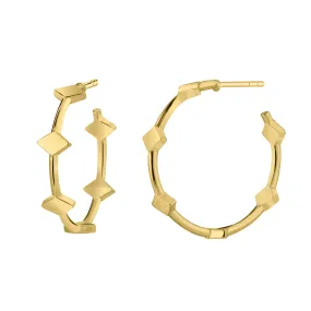 Diamond Station Hoop Earrings