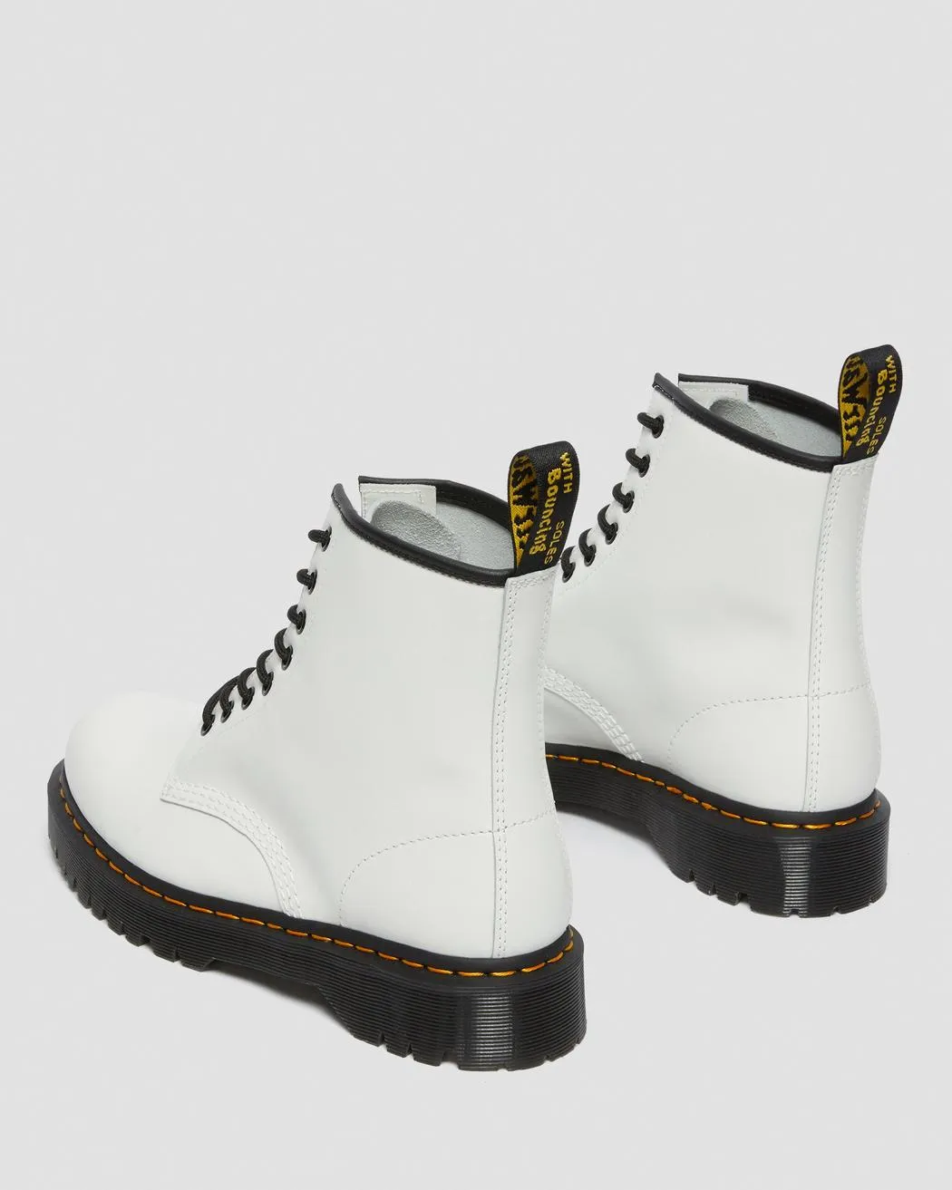 Dr Martens - 1460 Bex White Smooth Leather Platform Boots