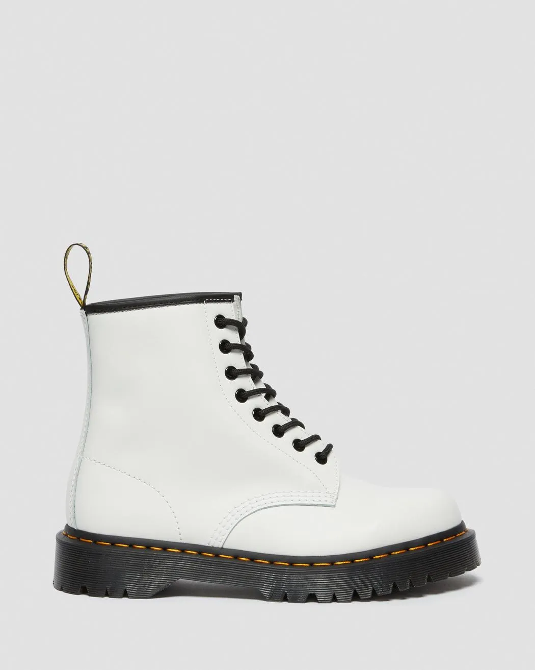 Dr Martens - 1460 Bex White Smooth Leather Platform Boots