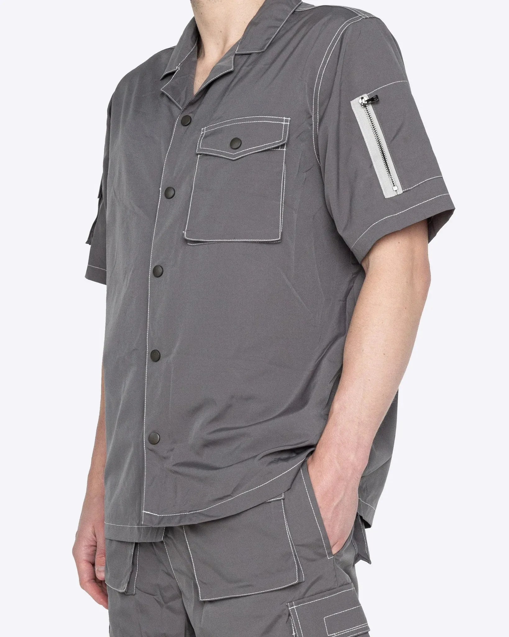 EPTM REWORK SNAP SHIRT CHARCOAL